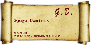 Gyüge Dominik névjegykártya